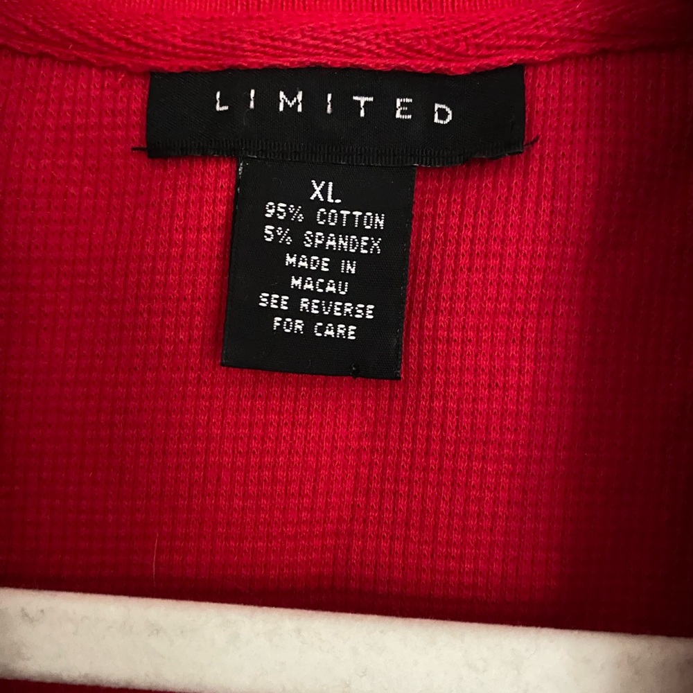 Limited Size XL Color Red Zip-Up Sweater - Picture 2 of 5